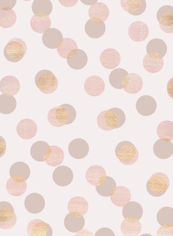 Rose Gold Dots Pattern intricate dot pattern art from the Dots series by Georgiana Paraschiv. Layered overlapping circles in blush, greige, and gold foil texture on a pale cream background.